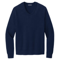 Brooks Brothers® Cotton Stretch V-Neck Sweater - 27904-NavyBlazer-5-BB18400NavyBlazerFlatFront-337W