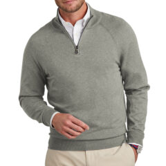 Brooks Brothers® Cotton Stretch 1/4-Zip Sweater - 27908-LtShdGyHtr-0-BB18402LtShdGyHtrModelFront-1200W