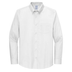 Brooks Brothers® Wrinkle-Free Stretch Nailhead Shirt - 29475-White-5-BB18002WhiteFlatFront-337W