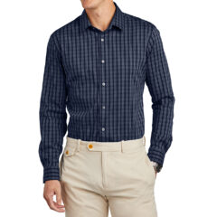 Brooks Brothers® Tech Stretch Patterned Shirt - 29479-NBlrWGdCk-0-BB18006NBlrWGdCkModelFront-1200W