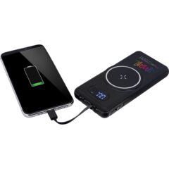 Magnetic Wireless Charger & Power Bank 10,000mAh - A11631 8211 in use