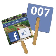 Square Auction Hand Fan - Full Color
