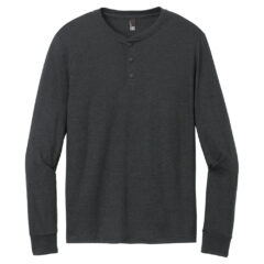 District® Perfect Tri® Long Sleeve Henley - DT145_blackfrost_flat_front