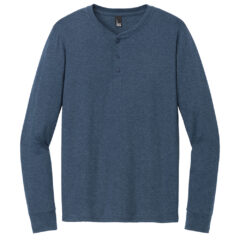 District® Perfect Tri® Long Sleeve Henley - DT145_navyfrost_flat_front