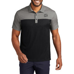 Port Authority® Fine Pique Blend Blocked Polo - K831_deepblackcharcoalheather_model_front