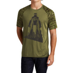 Sport-Tek® Drift Camo Colorblock Tee - ST376_olivedrabgreen_model_front