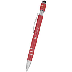 Spin Top Pen with Stylus - 11176_METRED_Silkscreen