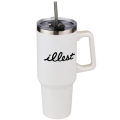 Sequoia Double-Wall Stainless Travel Mug with Straw – 40 oz - KM-35-WHITE-FRONT-RGB-scaled