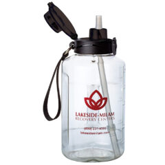 Hydrate Plastic Gym Bottle with Easy-Chug Handle – 40 oz - PG-11_CLEAR-OPEN_rgb-1-scaled