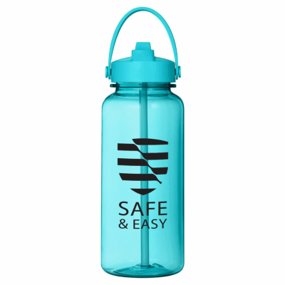 Prisma Neon Tritan Bottle With Flip Up Straw- 33 oz 8211 Tahiti Blue