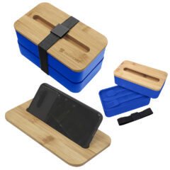 Stackable Bento Box with Phone Stand - 75021_BLUBLK_Laser