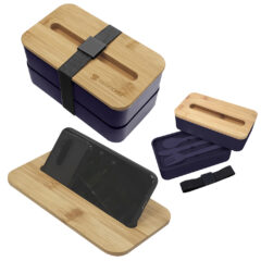 Stackable Bento Box with Phone Stand - 75021_NAVBLK_Laser