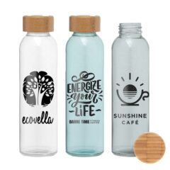 Alpine Glass Bottle with Bamboo Lid – 17 oz - Alpine Glass Bottle with Bamboo Lid 8211 17 oz