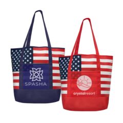 American Flag Non-Woven Tote Bag with Pocket - American Flag Non-Woven Tote Bag with Pocket 8211 group
