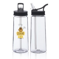 Sports Water Bottle with Straw – 22 oz - CLEAR-35063-pg210-clear-zoom