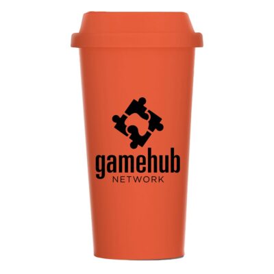 Costa Rica Double Wall Plastic Tumbler 8211 16 oz 8211 Campfire Orange