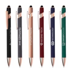 Ellipse Gel Softy Rose Gold Pen with Stylus - Ellipse Gel Softy Rose Gold Pen with Stylus