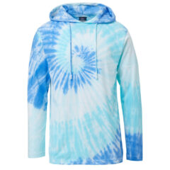 MV Sport Loco Mineral Wash Hooded Long Sleeve T-Shirt - MV_Sport_21456_Blue_Lagoon_Swirl_Front_High