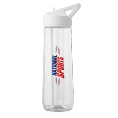 Fitness Plastic Water Bottle with Sip Straw – 30 oz - White-640127-wb347-white-zoom
