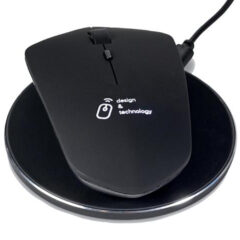SCX Design® Wireless Charging Mouse and Wireless Charger - black