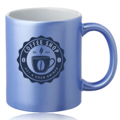 Metallic Ceramic Mug – 11 oz - blue