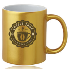 Metallic Ceramic Mug – 11 oz - gold