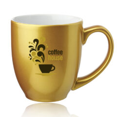 Metallic Bistro Coffee Mug – 16 oz - gold3
