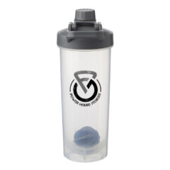 Olympian Plastic Shaker Bottle with Mixer – 24 oz - grey