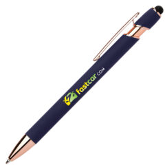 Ellipse Gel Softy Rose Gold Pen with Stylus - mry-c-navy-blue-295