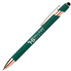 Ellipse Gel Softy Rose Gold Pen with Stylus - mry-green-361