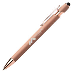 Ellipse Gel Softy Rose Gold Pen with Stylus - mry-rose-gold-7612