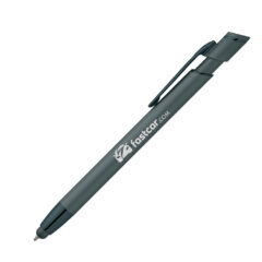 Pacific Softy Monochrome Metallic Pen with Stylus - msh-navy-blue-7545_1