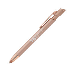 Pacific Softy Monochrome Metallic Pen with Stylus - msh-rose-gold-7605