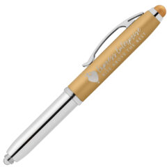 Vivano Softy Metallic Pen with LED Light and Stylus - msl-gold-467