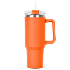 Hippo Vacuum Insulated Mug with Straw – 40 oz - s910-04-front-blank