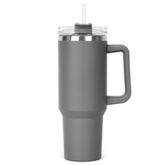 Hippo Vacuum Insulated Mug with Straw – 40 oz - s910-07-front-blank