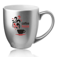 Metallic Bistro Coffee Mug – 16 oz - silver3