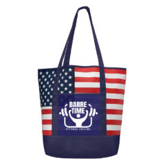 American Flag Non-Woven Tote Bag with Pocket - ufw-navy-blue-2767_1