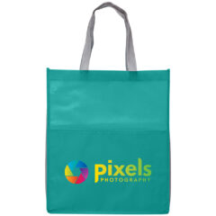 Rome RPET Non-Woven Tote with Pocket - ufx-c-teal-320