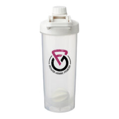 Olympian Plastic Shaker Bottle with Mixer – 24 oz - white