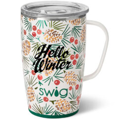 Swig Life™ All Spruced Up Travel Mug – 18 oz - 50089_WHT_Silkscreen