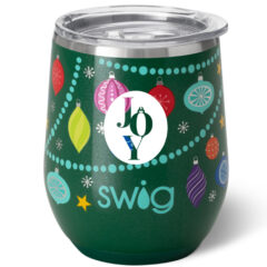 Swig Life™ O Christmas Tree Stainless Steel Wine Tumbler – 12 oz - 50094_GRN_Silkscreen