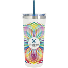 Full Color Colma Basics Tumbler – 24 oz - 55806_WHTBLU_Megabrite