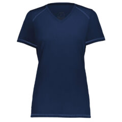Augusta Sportswear Women’s Super Soft-Spun Poly V-Neck T-Shirt - Augusta_Sportswear_6844_Navy_Front_High