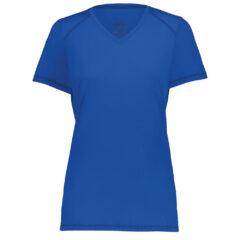 Augusta Sportswear Women’s Super Soft-Spun Poly V-Neck T-Shirt - Augusta_Sportswear_6844_Royal_Front_High