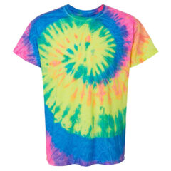 Colortone Multi-Color Tie-Dyed T-Shirt - Colortone_1000_Neon_Rainbow_Front_High