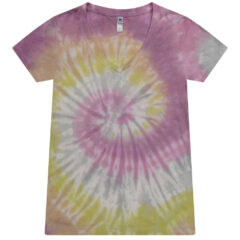 Colortone Women’s Tie-Dyed V-Neck T-Shirt - Colortone_1075_Desert_Rose_Front_High