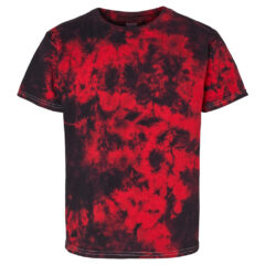 Dyenomite Youth Crystal Tie-Dyed T-Shirt - Dyenomite_20BCR_Black-_Red_Crystal_Front_High