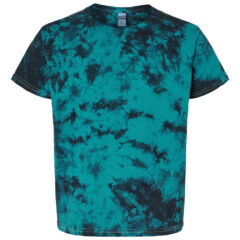 Dyenomite Youth Crystal Tie-Dyed T-Shirt - Dyenomite_20BCR_Black-_Teal_Front_High