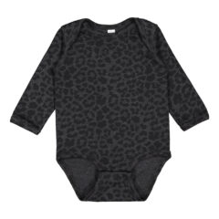 Rabbit Skins Infant Fine Jersey Long Sleeve Bodysuit - Rabbit_Skins_4421_Black_Leopard_Front_High